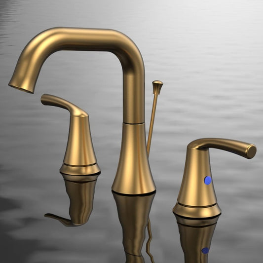 Gold Widespread Bathroom Faucet 