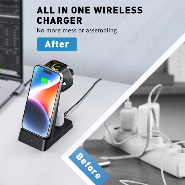 3-in-1 Wireless Charger, for iphone and for Airpods