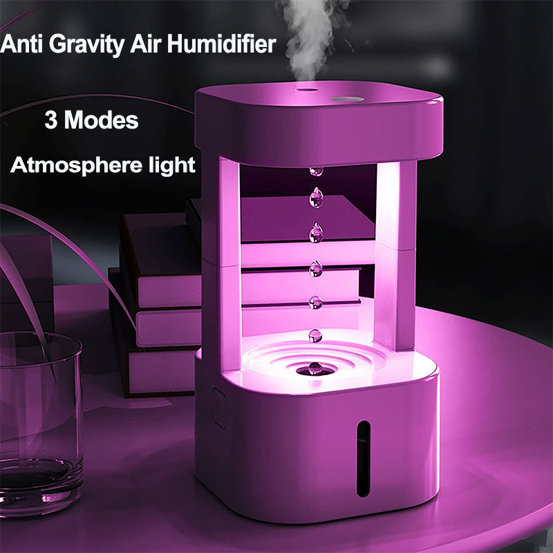 Anti-gravity Water Drop Humidifier Air Conditioning Mist Spray Household Quiet Bedroom Office With 580ML Water Tank