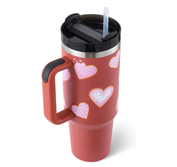 40 Oz Tumbler With Handle Straw Insulated, Stainless Steel Spill Proof Vacuum Coffee Cup Tumbler With Lid Tapered Mug Gifts For Lover Suitable For Car Gym Office Travel