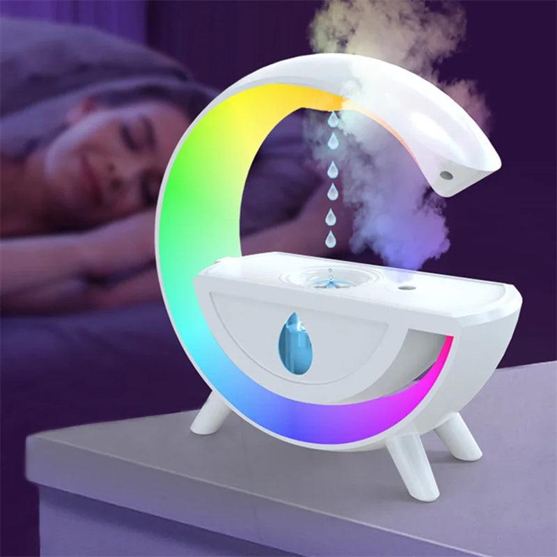 RGB Night Light Water Droplet Sprayer Anti-Gravity Air Humidifier 350ml Creative Home Office Mist Maker Diffuser