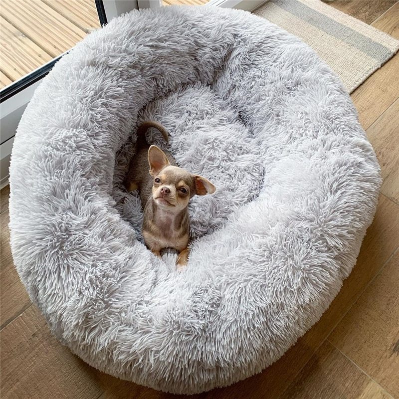 Dog Bed Super Soft Washable Long Plush Pet Kennel Deep Sleep Dog House