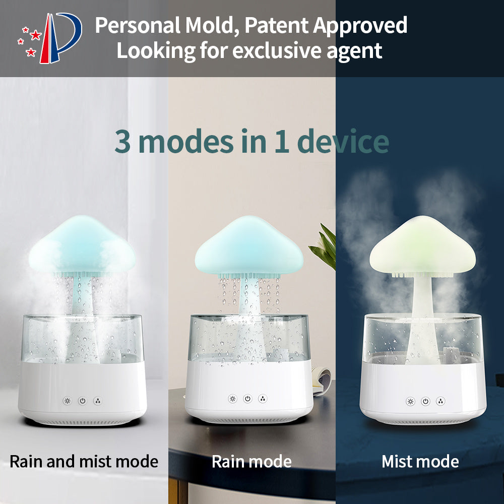 Rain Cloud Mushroom Water Drop Humidifier