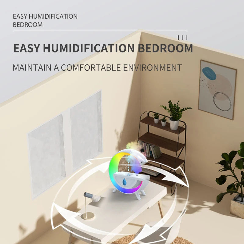 RGB Night Light Water Droplet Sprayer Anti-Gravity Air Humidifier 350ml Creative Home Office Mist Maker Diffuser