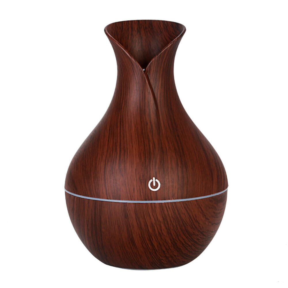 LED Ultrasonic Aroma Humidifier Essential Oil Diffuser Aromatherapy Air Purifier Home Small Incense Burner Holder Candle Yoga Fragrance Indoor Vase Shaped Aroma Burner Smoke Fountain Living Room Decor