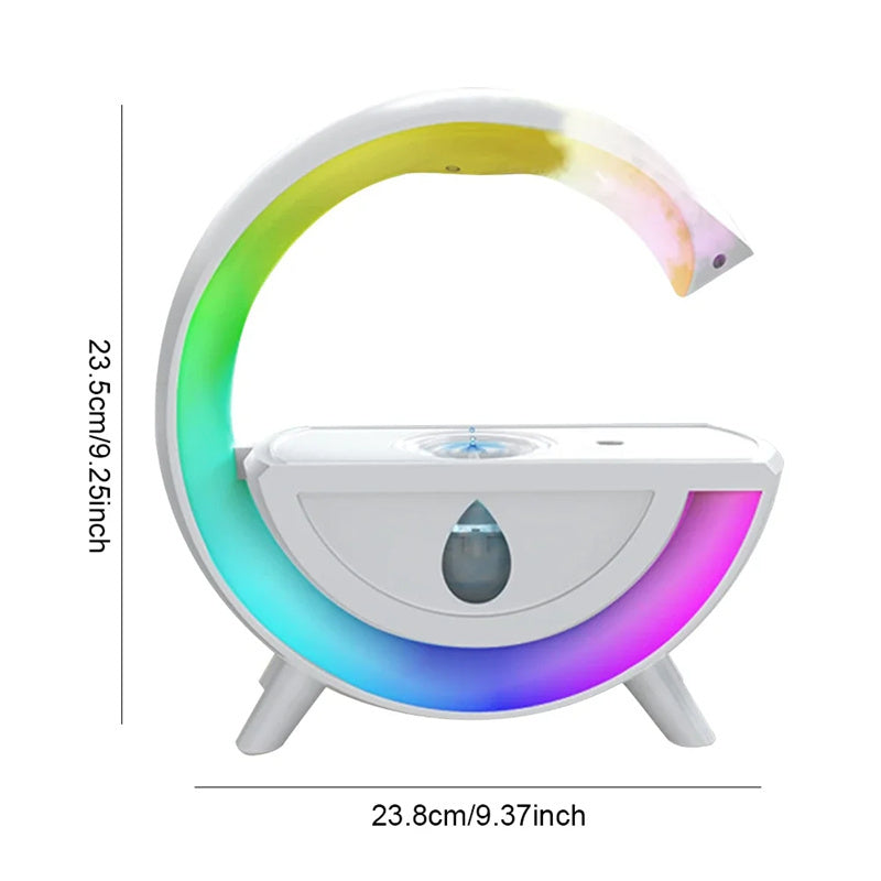 RGB Night Light Water Droplet Sprayer Anti-Gravity Air Humidifier 350ml Creative Home Office Mist Maker Diffuser